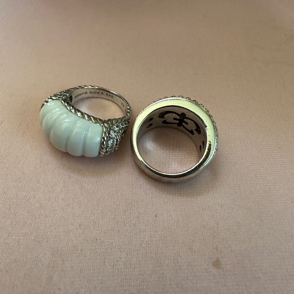 Judith Ripka Silver and White Statement Rings - Picture 3 of 10